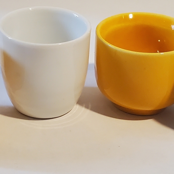 Set Of 4 Sake Cups Rosenthal Studio & Myland Vintage Ceramic Yellow & White - Picture 12 of 13
